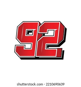 simple vector of racing and sports number, vector template. Flat design, Editable. Vector Illustration EPS 10