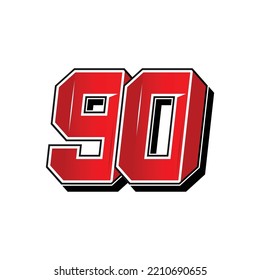 simple vector of racing and sports number, vector template. Flat design, Editable. Vector Illustration EPS 10