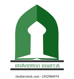 Simple vector ramadhan kareem in green color