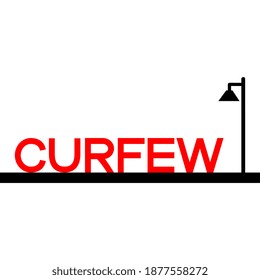 Simple vector with red and black colors for curfew warning