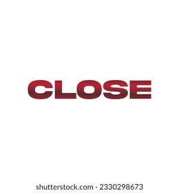Simple vector of red closing text 