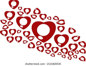 simple vector, red color heart shape.