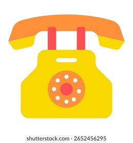 Simple vector of a retro-style phone with circular dial.