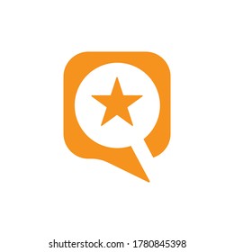 Simple vector review icon in orange