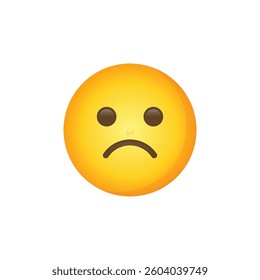 A simple vector of a sad emoji face on a white background