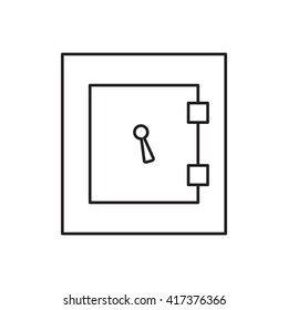 Simple vector safe icon. Security and protection sign. Banking, money, deposit symbol. Locked steel box pictogram for web, design, business.