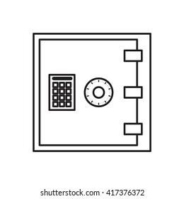 Simple vector safe icon. Security and protection sign. Banking, money, deposit symbol. Locked steel box pictogram for web, design, business.
