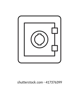 Simple vector safe icon. Security and protection sign. Banking, money, deposit symbol. Locked steel box pictogram for web, design, business.