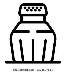 Simple vector of a salt shaker with an open top, great for representing seasoning or flavoring food