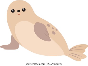 Simple vector seal character with cream skin