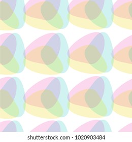 Simple vector seamless colorful pattern in pastel transparent colors with crossing triangle parts 