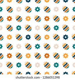 Simple vector seamless easter pattern in flat style. Background for printing on paper, wallpaper, covers, textiles, fabrics, for decoration, decoupage, scrapbooking and other