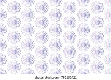 Simple vector seamless pattern with circular geometric shapes, isolated on white background