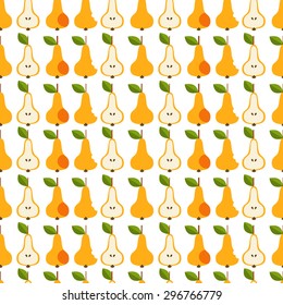 Simple vector seamless pattern in the flat style with delicious fresh fruit. Cartoon style. Summer time and smoothies.
