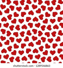 Simple vector seamless pattern with hearts. Design for Valentine's Day. Perfect for wrapping paper or fabric.