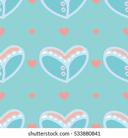 simple vector seamless pattern with hearts. Seamless pattern can be used for wallpaper, pattern fills, web page background, surface textures.
