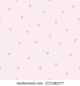 Simple vector seamless pattern with pink hearts on white background. For wallpapers, fabric and textile print, gift and wrapping paper, decoration and invitation, pattern fills or web page background.