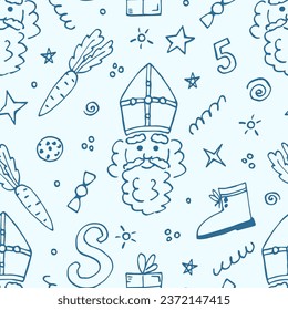 Simple vector seamless pattern. For prints of wrapping paper, packaging. St. Nicholas Day, Sinterklaas.