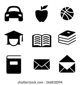 simple vector set of black icons