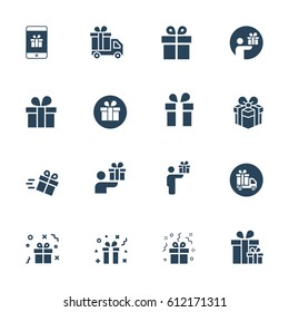 Simple Vector Set of Gifts Icons. Gift Box and Present symbols.