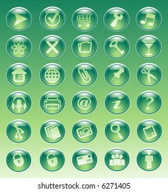 simple vector set of glass button icons