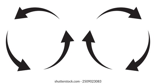 Simple vector set of icons about cycles illustrator Circle of arrows, Recycle, repeat, refresh icon vector illustration.