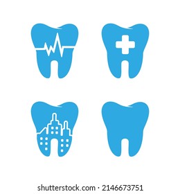 simple vector set of teeth logo