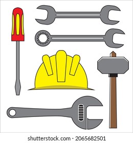 simple vector set with the theme of engineering can also be used as an icon. contains some equipment related to engineering. This vector can be edited in color and size easily.