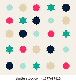 Simple vector shape with modern celebration style for seamless pattern and greeting card.