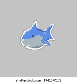 un simple vector de un tiburón aparece como pegatina