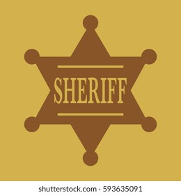 A simple vector Sheriff's badge isolated on a plain background.