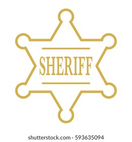 A simple vector Sheriff's badge isolated on a plain background.