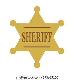 A simple vector Sheriff's badge isolated on a plain background.