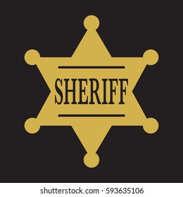 A simple vector Sheriff's badge isolated on a plain background.