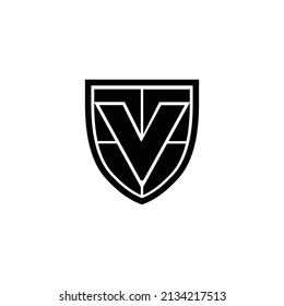 simple vector shield with letter combination V 