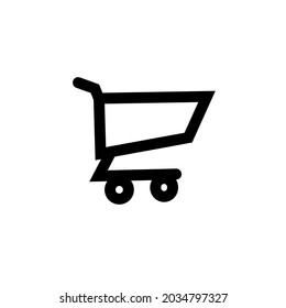 Simple vector shopping cart icon black color
