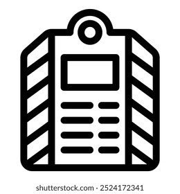 Vector simple que muestra una lista de comprobación con un agujero, que simboliza la organización y la gestión de tareas