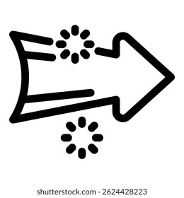 Simple vector showing the concept of fast delivery service with an arrow moving fast