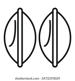 Simple vector showing two hazelnuts still in their shells, ideal for projects related to food and snacks