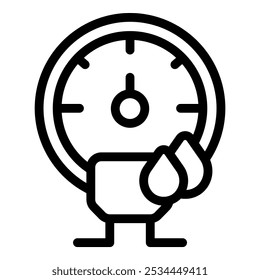 Simple vector showing water consumption being measured with a meter