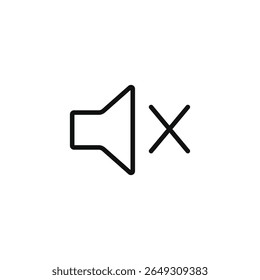 Simple vector silent mute sound symbol