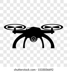 Silueta vectorial simple de drones, con efecto transparente de fondo