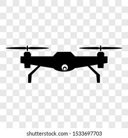 Simple Vector Silhouette of Drone, at transparent effect background
