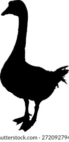 Una Imagen de silueta de Vector simple de un cisne sobre un fondo blanco