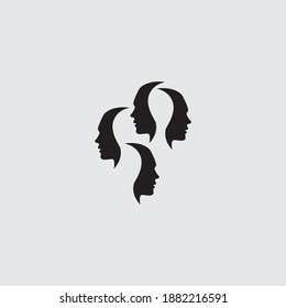 einfache Vektorsilhouette der Köpfe