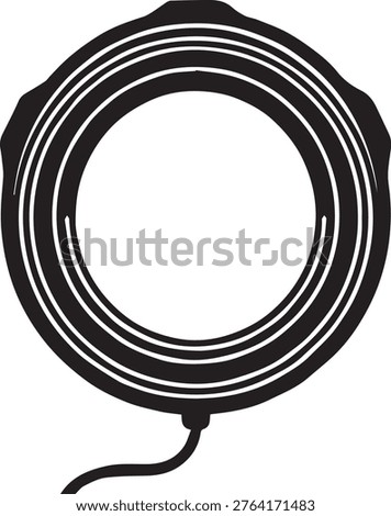 Simple vector silhouette of a threaded electrical bushing isolated on a white background for conduit termination and wiring graphics
