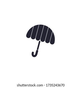 Simple vector silhouette of an umbrella. Can be used for icon.