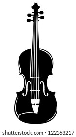 Simple Vector Silhouette Of A Violin