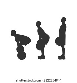 simple vector silhouette of weightlifting process