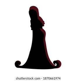 simple vector silhouette of a woman in a gown 
